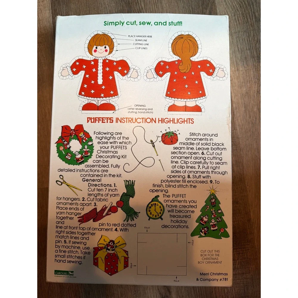 Vintage Puffets II Christmas Ornament Kit Merri Christmas Co 781 Sew Stuff 10pc
